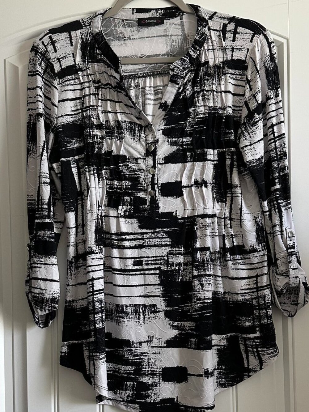 Cocomo Pleated Black/White Top S